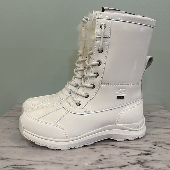 NEW! UGG Adirondack III Patent Leather Boot in White - Picture 6 of 12
